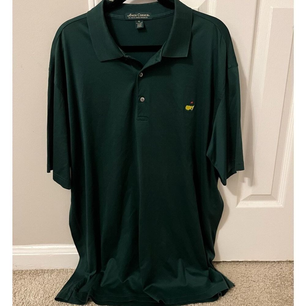 Masters - Amen Corner, Men's Hunter Green Striped Polo, Sz XL‎